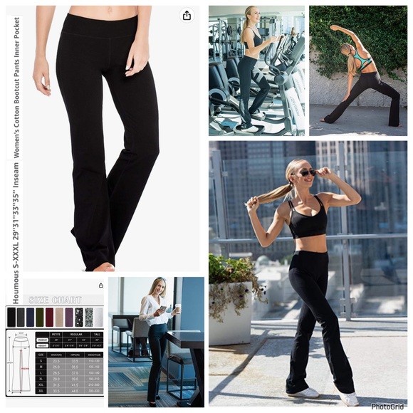 Houmous XXL plus size black cotton bootcut pants NWOT - Picture 1 of 8